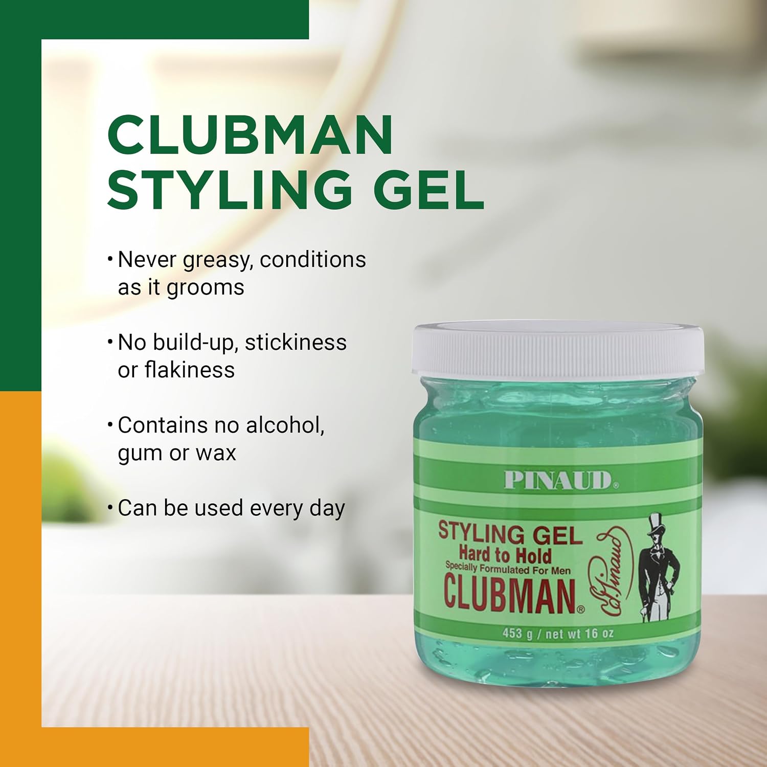 Pinaud Clubman Styling Gel Hard To Hold 16 oz