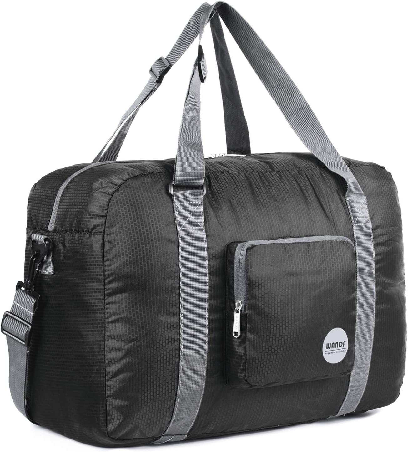 WANDF Foldable Personal Item Bag, Carry on Travel Duffle Bag | Frontier Airline Underseat Fit, 18x14x8 inches, Weekend Overnight Trips, Packable