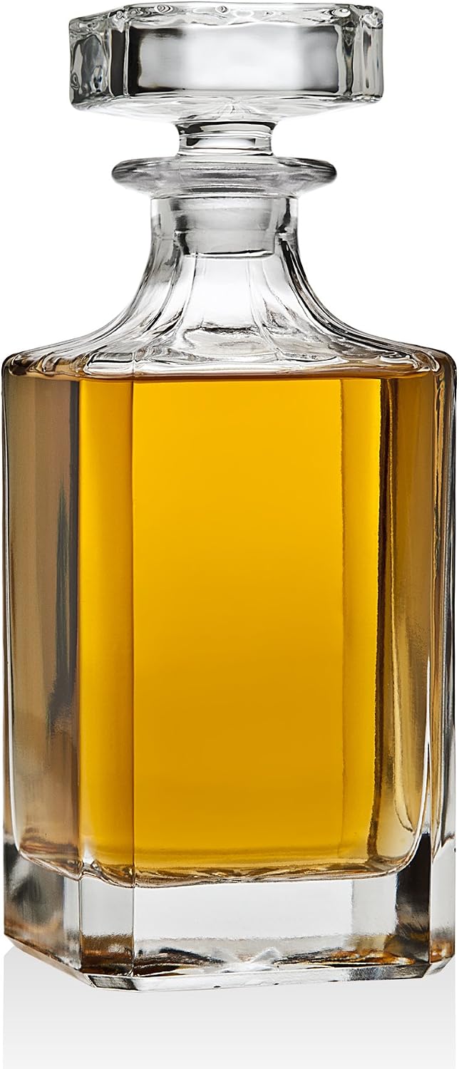 Whiskey Decanter for Liquor Scotch Bourbon Vodka or Wine - 750ml