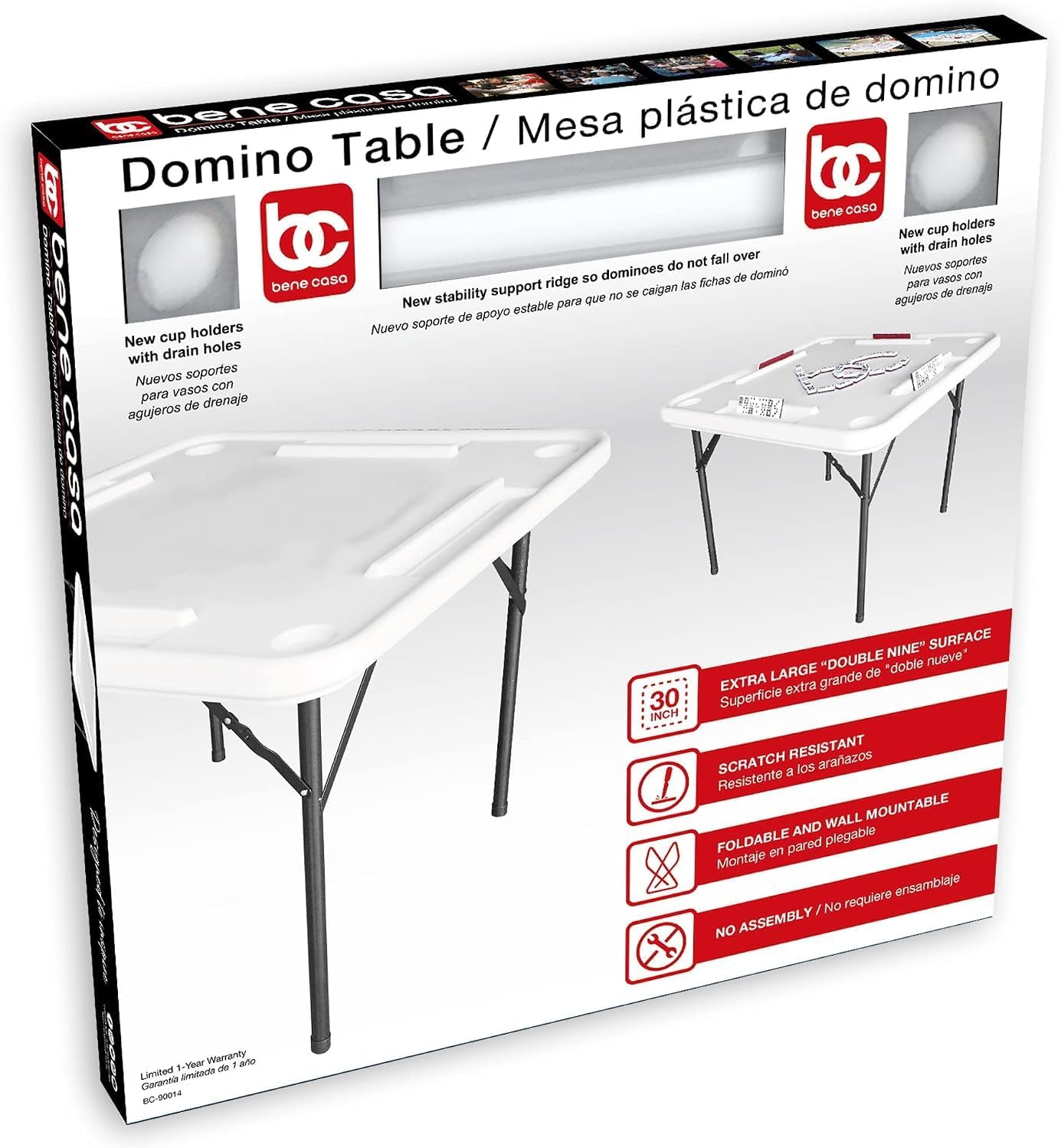 Benecasa Blow Mold Domino Game Table