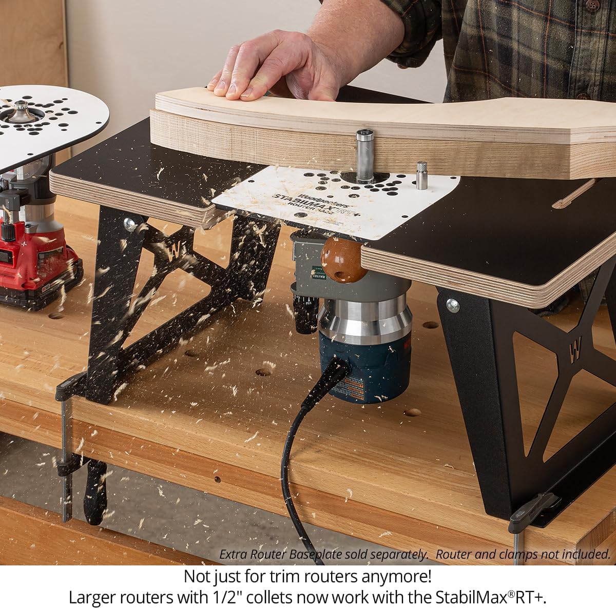 Woodpeckers StabilMaxRT+ Router Table System, USA Made Portable Benchtop Router Table
