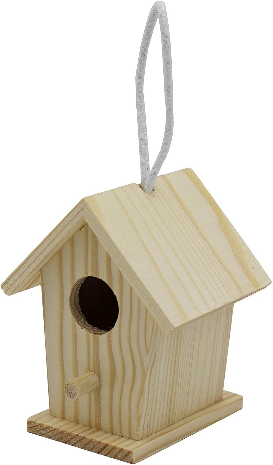 Creative Hobbies 12-Pack of Mini Wooden Bird Houses to Paint, with Hanging Cords, Unfinished DIY Design Your Own Great for Crafts, Weddings