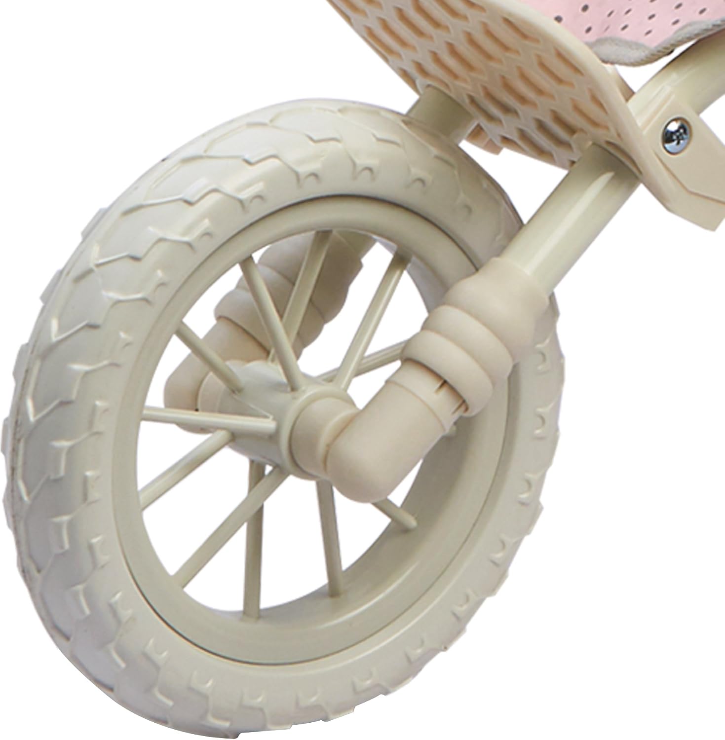 Olivia's Little World Doll Jogging-Style Stroller with Canopy, Storage Underneath, Pink and Cream and Gray | Canopy, Storage Underneath