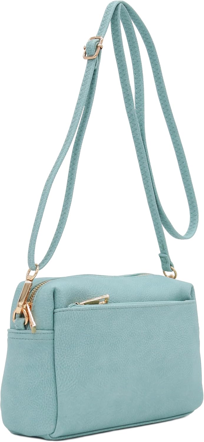 Triple Zip Small Crossbody Bag