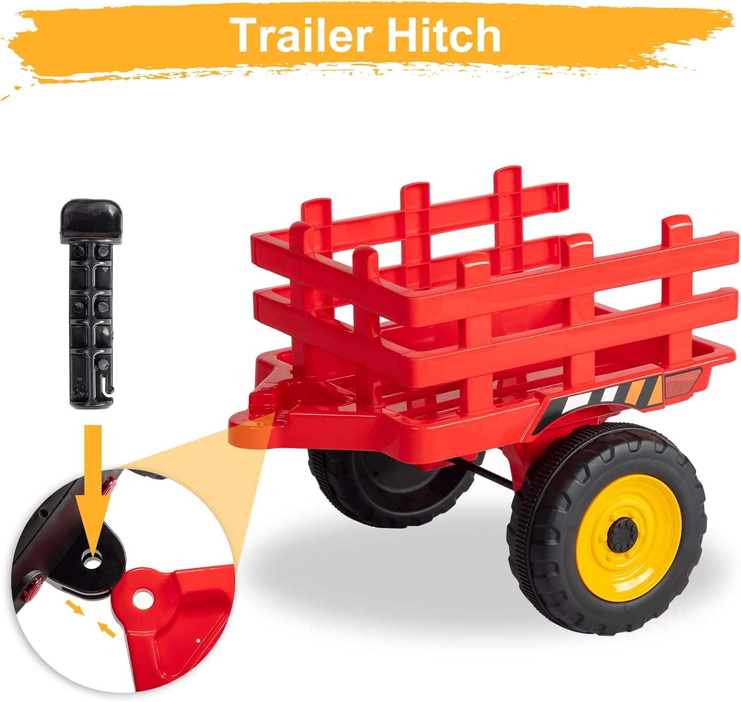 JOYMOR Ride on Tractor with Remote Control, 25W Motors Electric Tractor with Trailer for Toddler