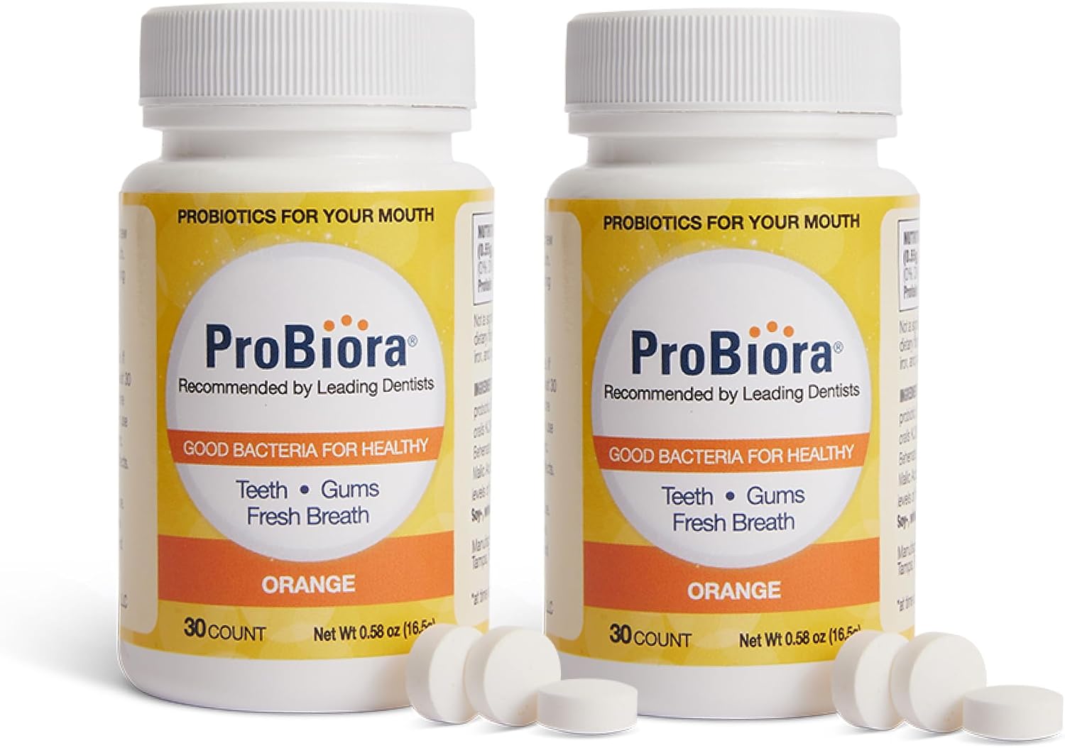 ProBiora Oral Probiotics for Teeth and Gums | Dental Probiotics for Improved Oral Health | Bad Breath Treatment for Adults | ProBiora3 Patented Probiotic Blend | Tooth Whitening | 30 Mint Tablets