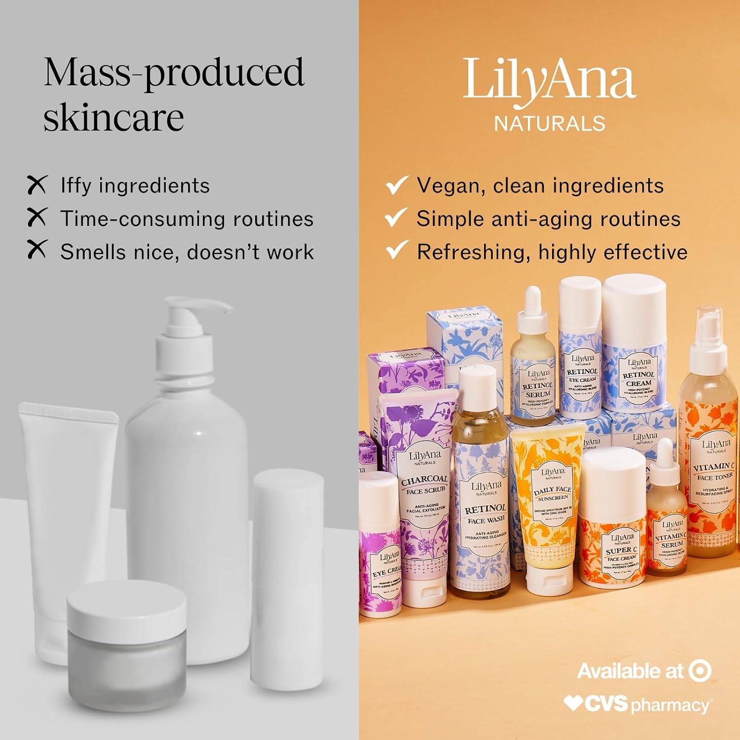 LilyAna Naturals Vitamin C Serum for Face with Hyaluronic Acid and Vitamin E, Anti Aging Serum, Reduces Age Spots and Sun Damage, Promotes Collagen and Elastin (1oz)