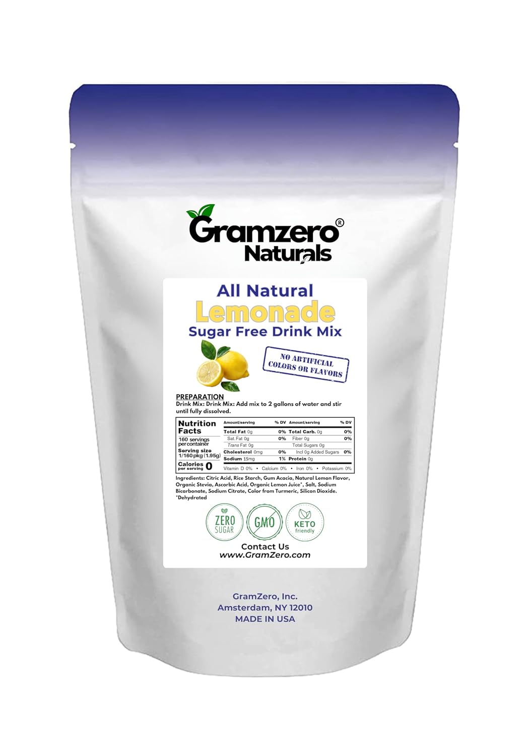 GramZero Grape Sugar Free Drink Mix Sports Pack, Great For Nutrition Club Loaded Teas, Zero Calorie, Stevia Sweetened