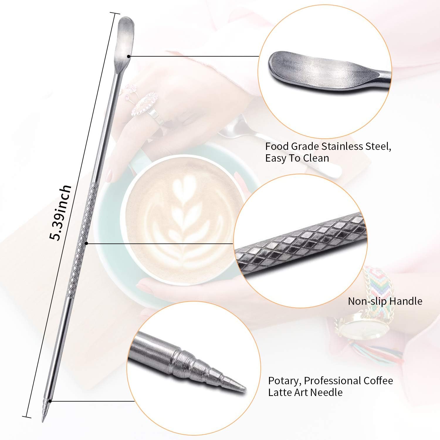 Stainless Steel Espresso Milk Frothing Pitcher - 12OZ/350ML Coffee Milk Frother Cup with Decorating Art Pen for Espresso Machine, Latte Art