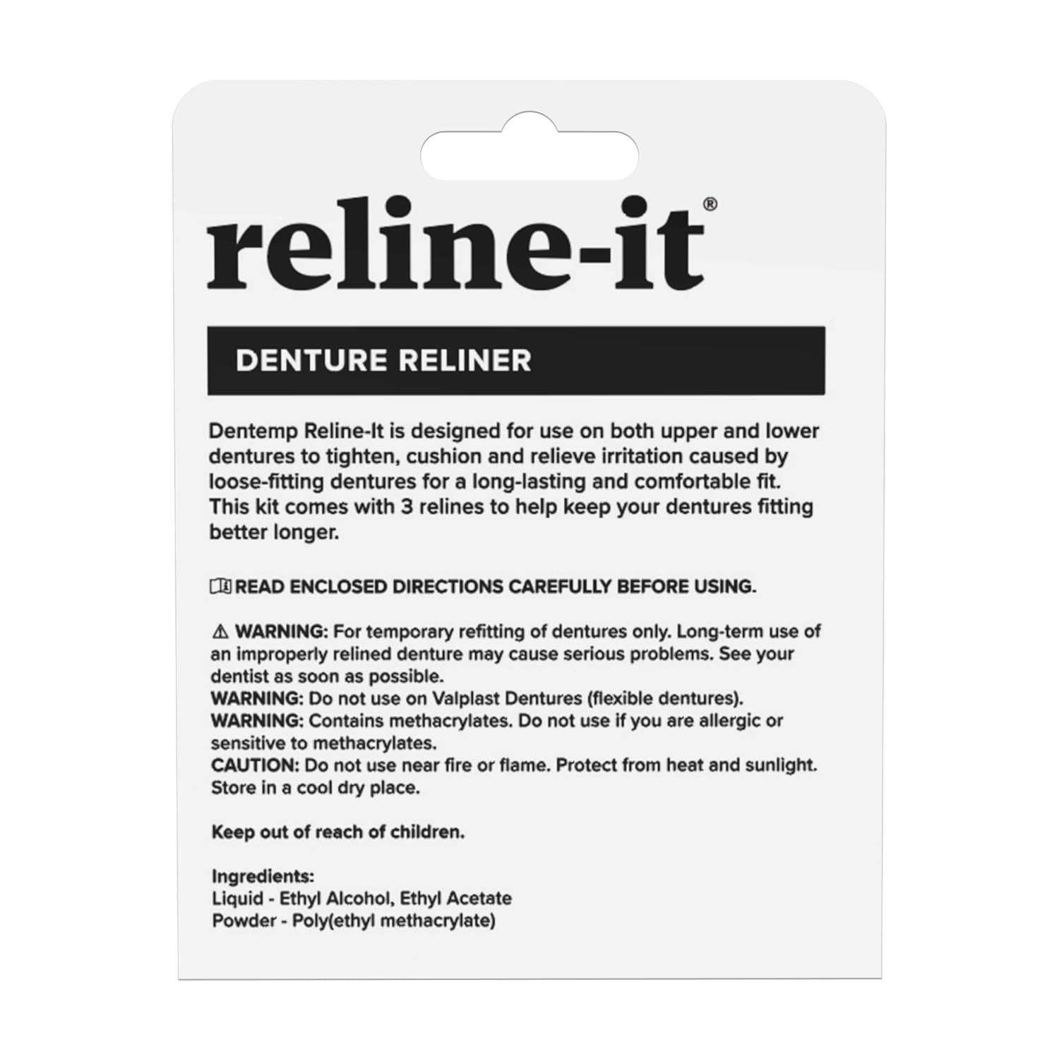 Dentemp Denture Reline Kit - Advanced Formula Reline It Denture Reliner (Pack of 2) - Denture Kit to Refit and Tighten Dentures for Both Upper & Lower Denture (Packaging May Vary)