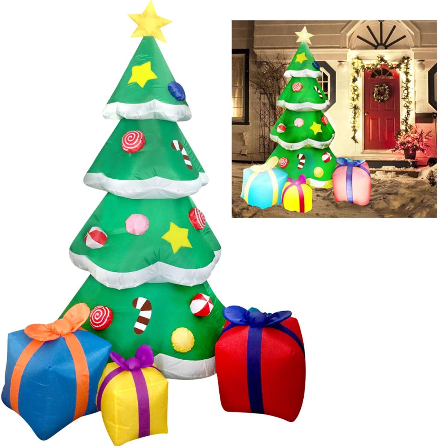 Joiedomi 7FT Tall Christmas Inflatables Tree Outdoor Decoration
