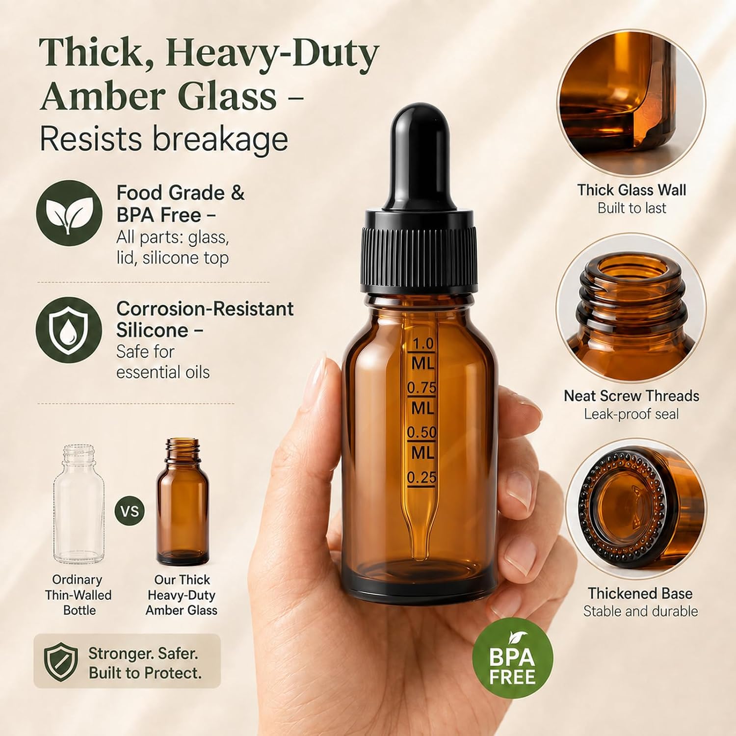 PrettyCare Glass Eye Dropper Bottles 99 Pack