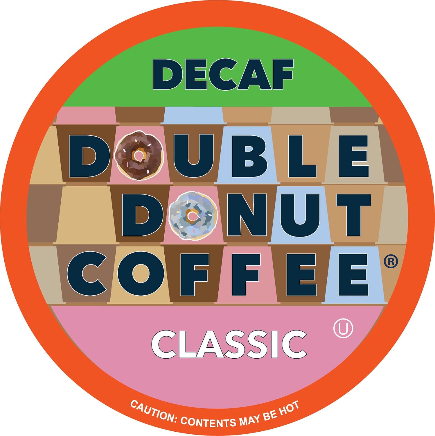Double Donut Coffee Double Donut Medium Roast Decaf Coffee Pods, Classic, for Keurig K-Cup Machines, 24 Single-Serve Capsules per Box