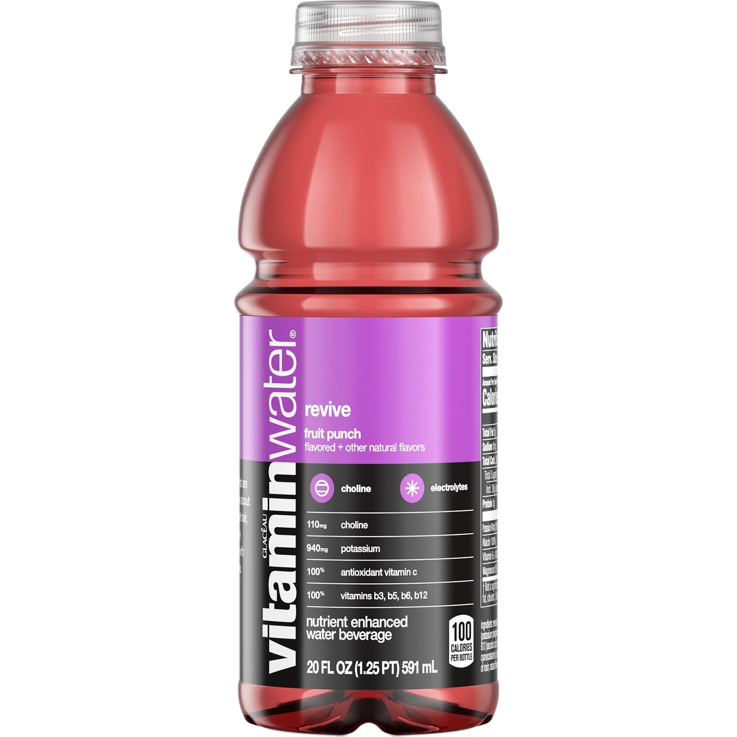 vitaminwater Power-C Dragonfruit Water Beverage, 16.9 fl oz, 6 pack | Bottled, nutrient-enhanced flavored water drink with 90 calories per bottle, antioxidants, and vitamins