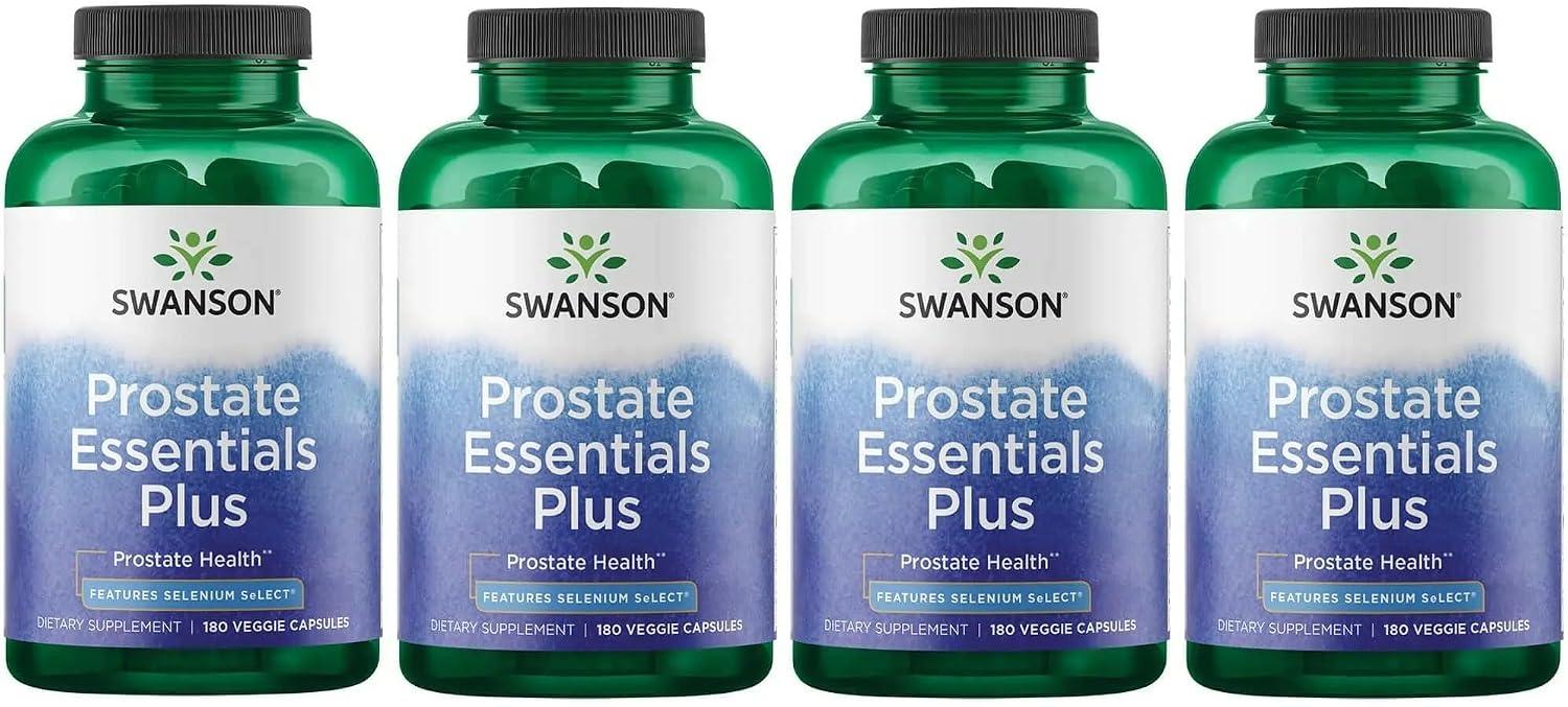 Swanson Prostate Essentials Plus Herbal Supplement for Men Over 40 Seeking Urinary and Prostate Health (180 Veggie Capsules)