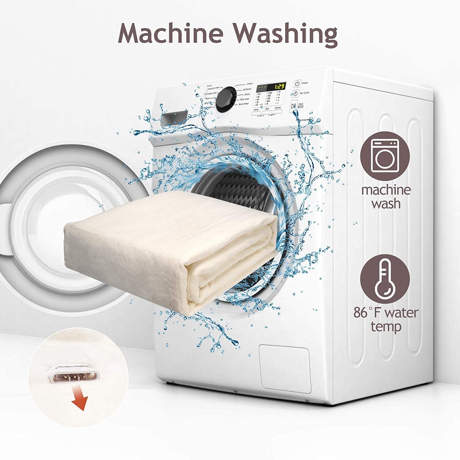 HEYNEMO Electric Blanket King Size with Dual Control