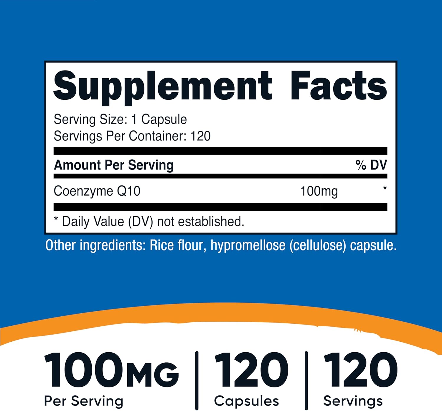 Nutricost CoQ10 100mg, 120 Vegetarian Capsules, 120 Servings, GMO-Free | High Absorption Coenzyme Q10
