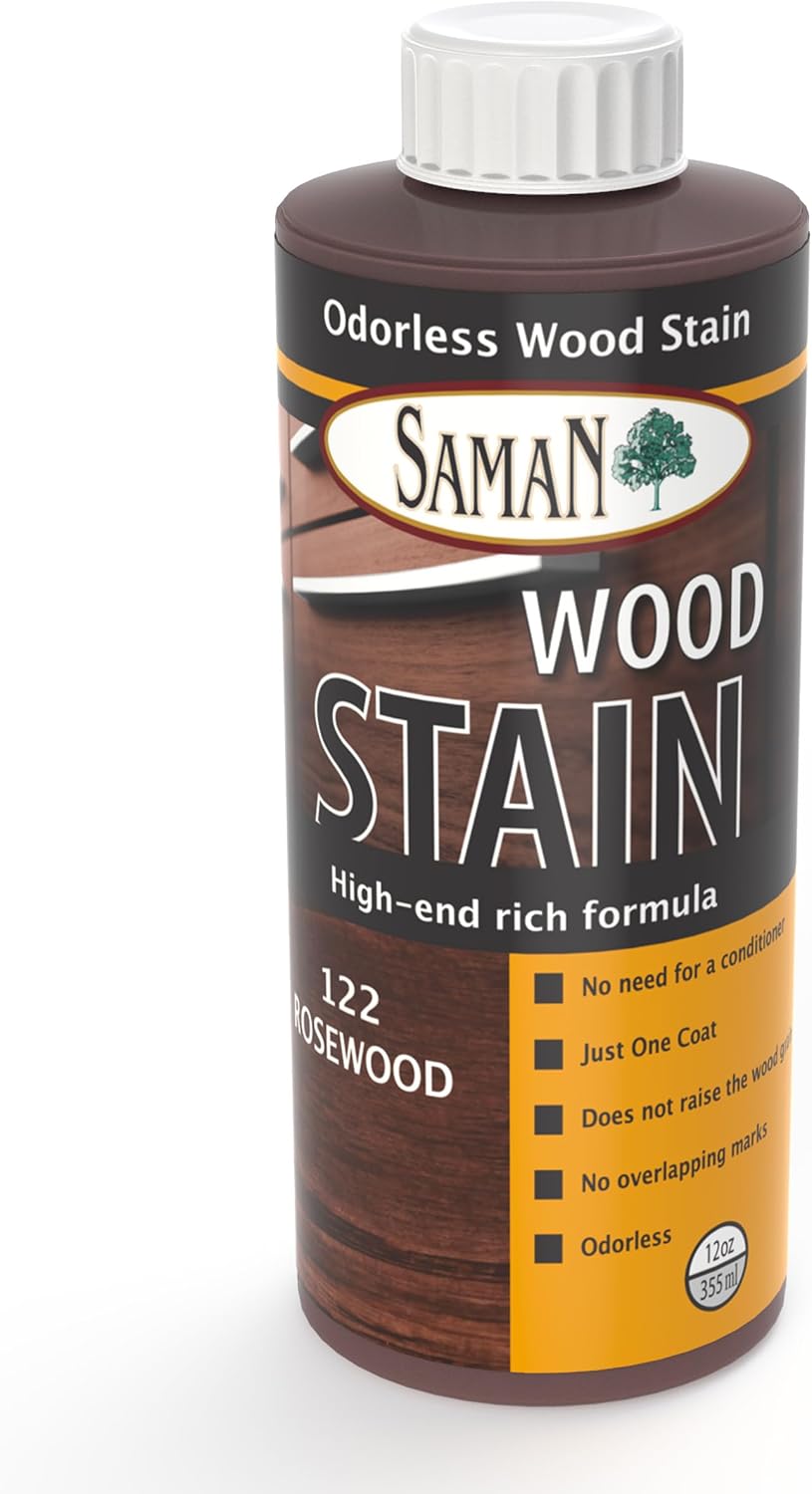 SamaN Interior Water Based Wood Stain - Natural Stain for Furniture, Moldings, Wood Paneling, Cabinets (Antique Walnut TEW-212-12, 12 oz)