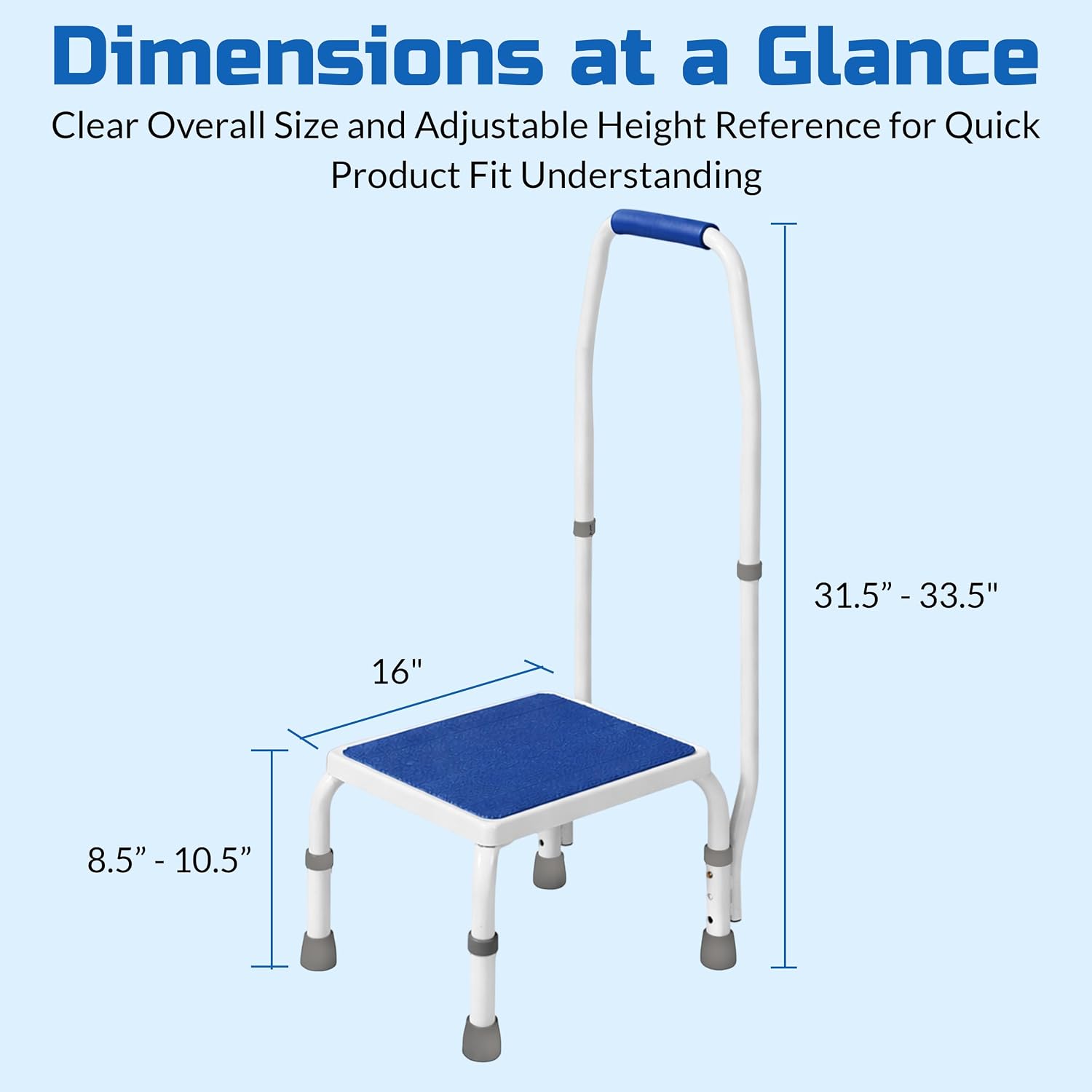 Step Stool with Handle for Elderly, Bed Step Stools for Seniors WithHandles
