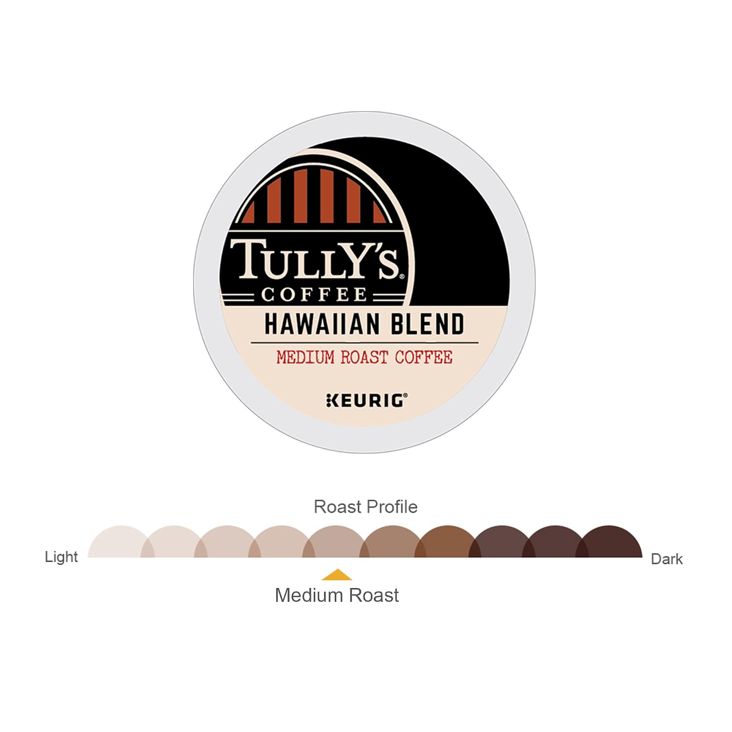 Keurig, Tully's Hawaiian Blend, Medium Roast Coffee Extra Bold 24 K-Cup Single Serve Packs