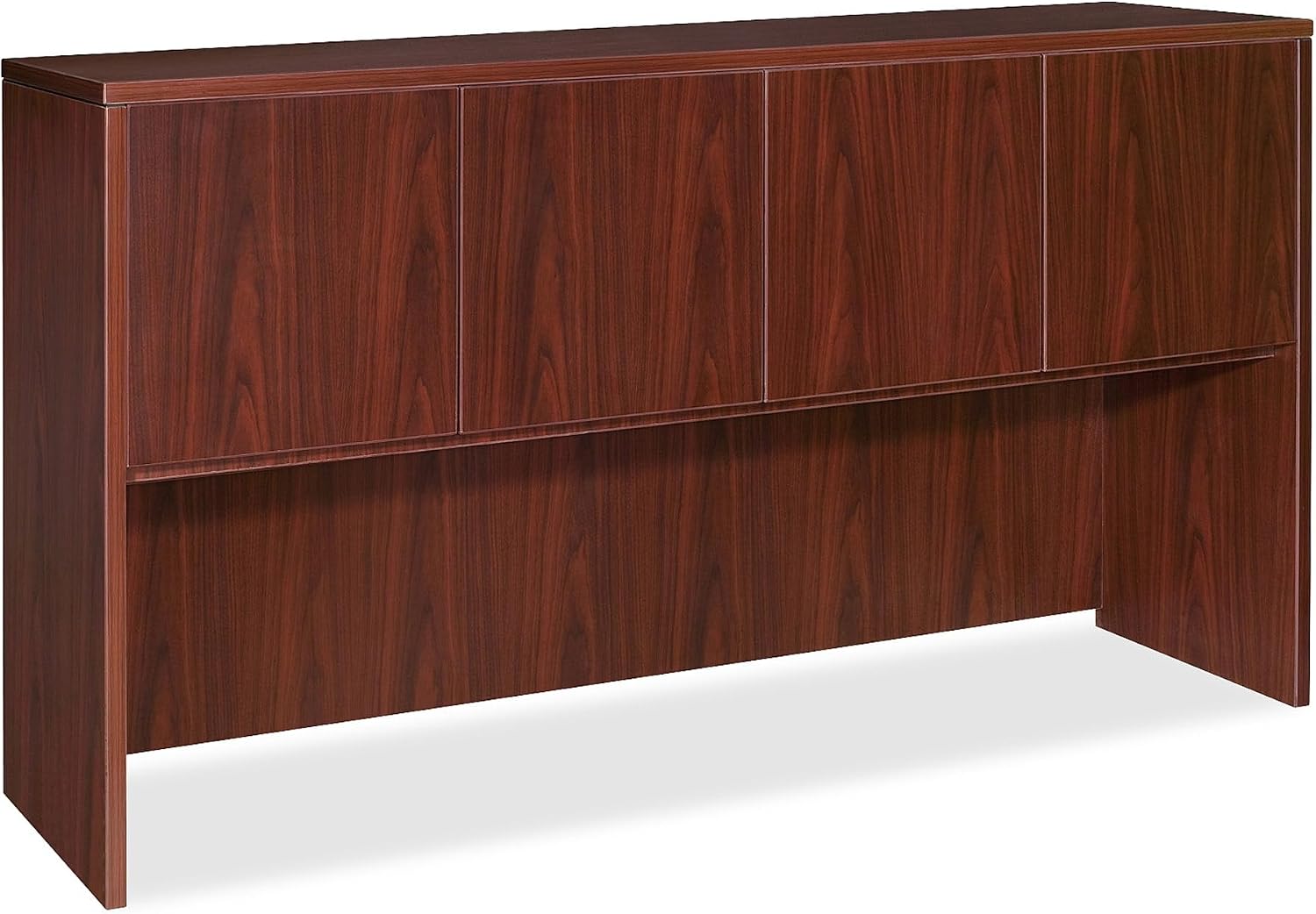 Lorell Hutch with Doors, 66 by 15 by 36-Inch, Mahogany