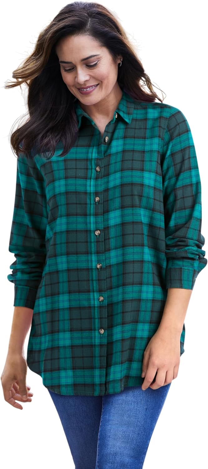 Woman Within Classic Flannel Shirt