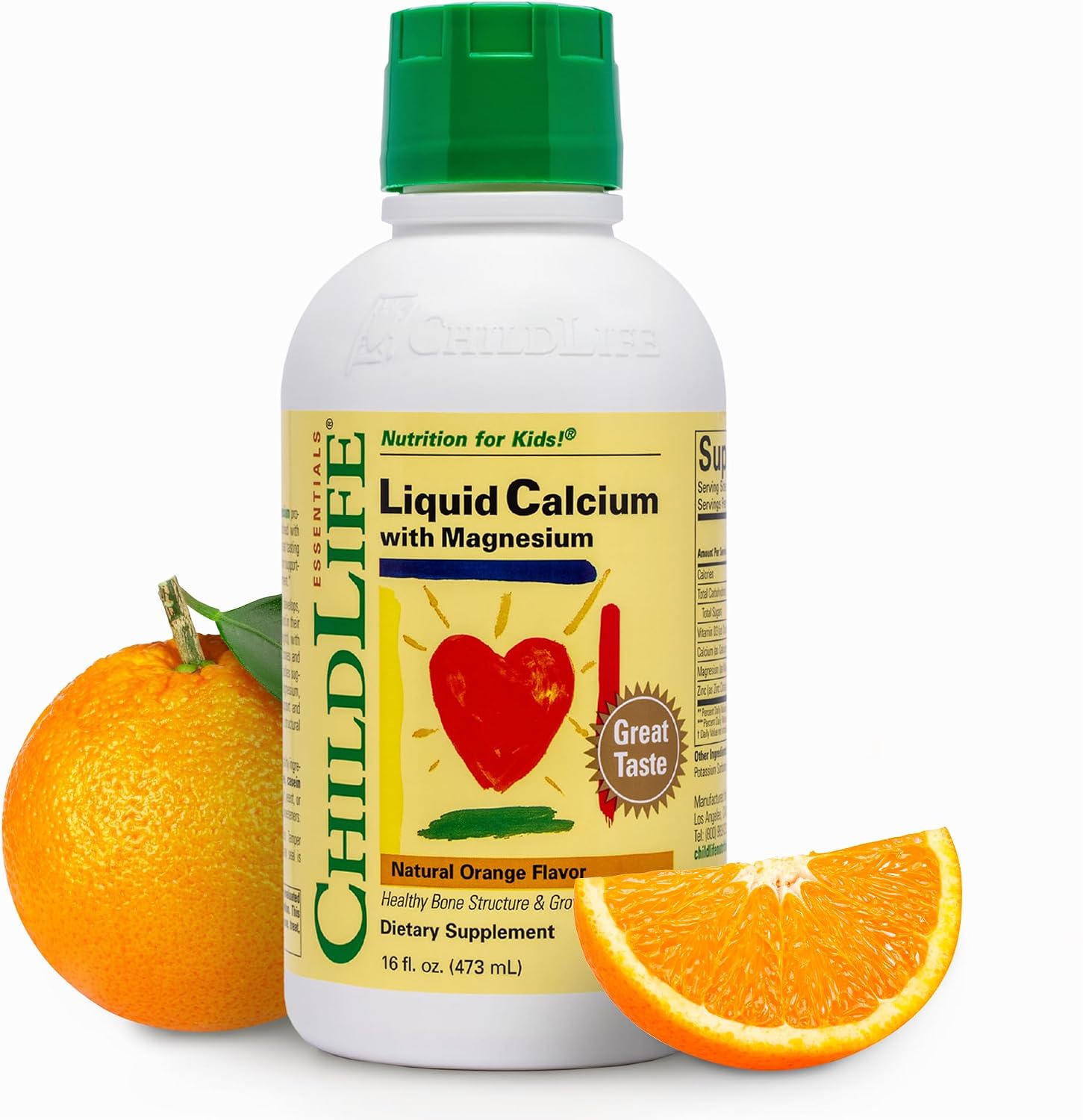 ChildLife Essentials Liquid Calcium Supplement for Kids, 16 fl Oz (2 Pack) | Baby & Toddler Calcium, Magnesium, Zinc, Vitamin D 3, Orange Flavor, Supplement, Liquid, Toddler Kids, Zinc Magnesium