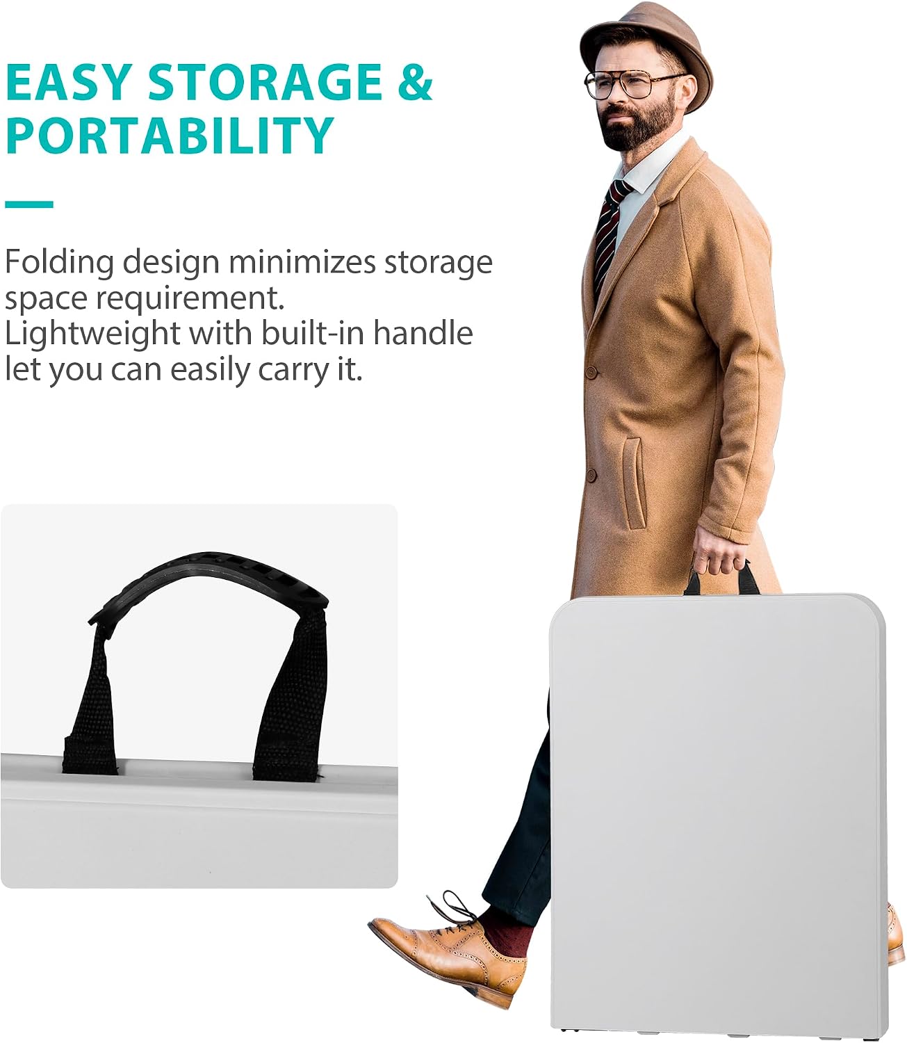 ZenStyle 3 ft Indoor Outdoor Heavy Duty Portable Plastic Folding Table