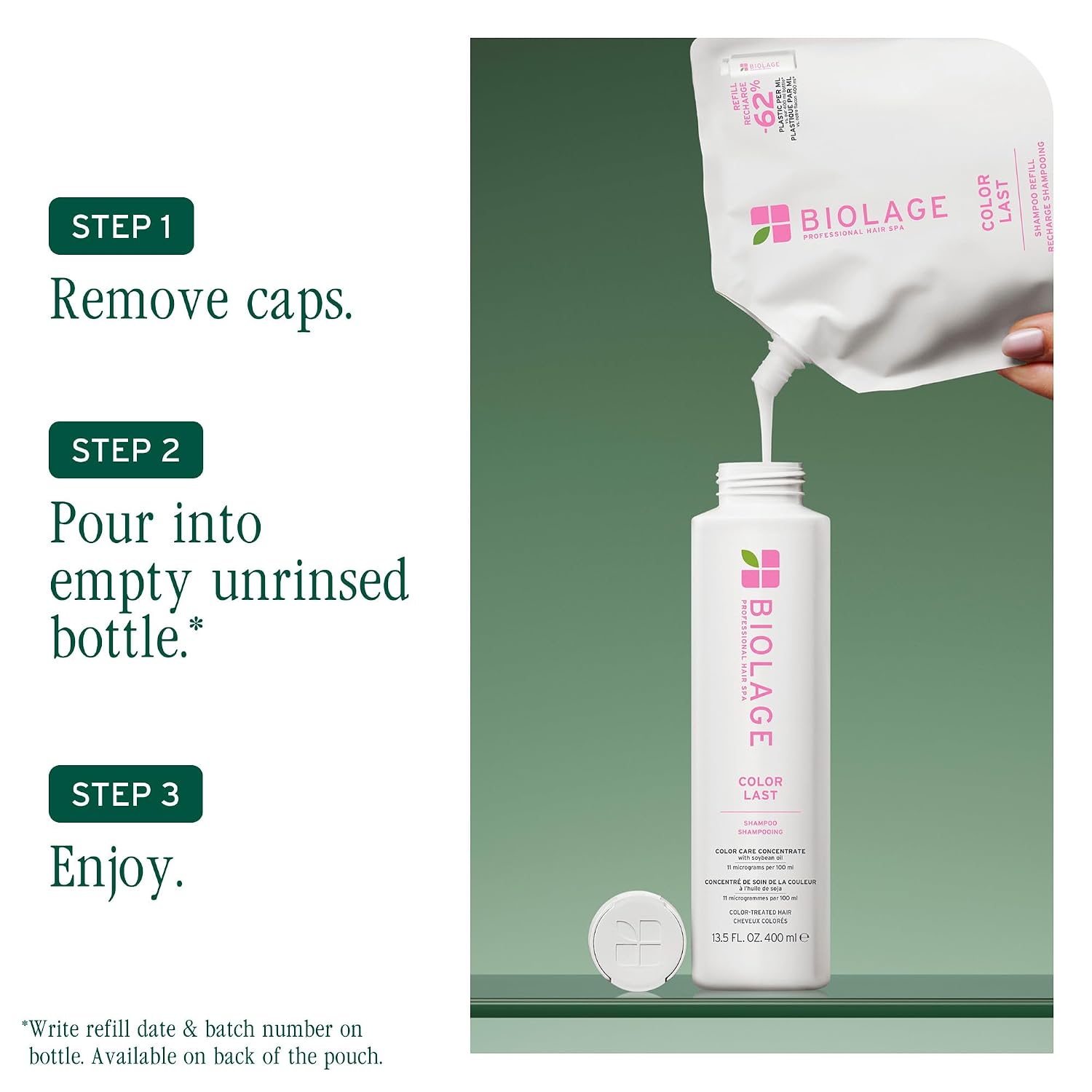 Biolage Color Last Shampoo – For Color-Treated Hair | Soybean oil, stearic acid, vegan, paraben-free, mineral oil-free, cleanses, hydrates