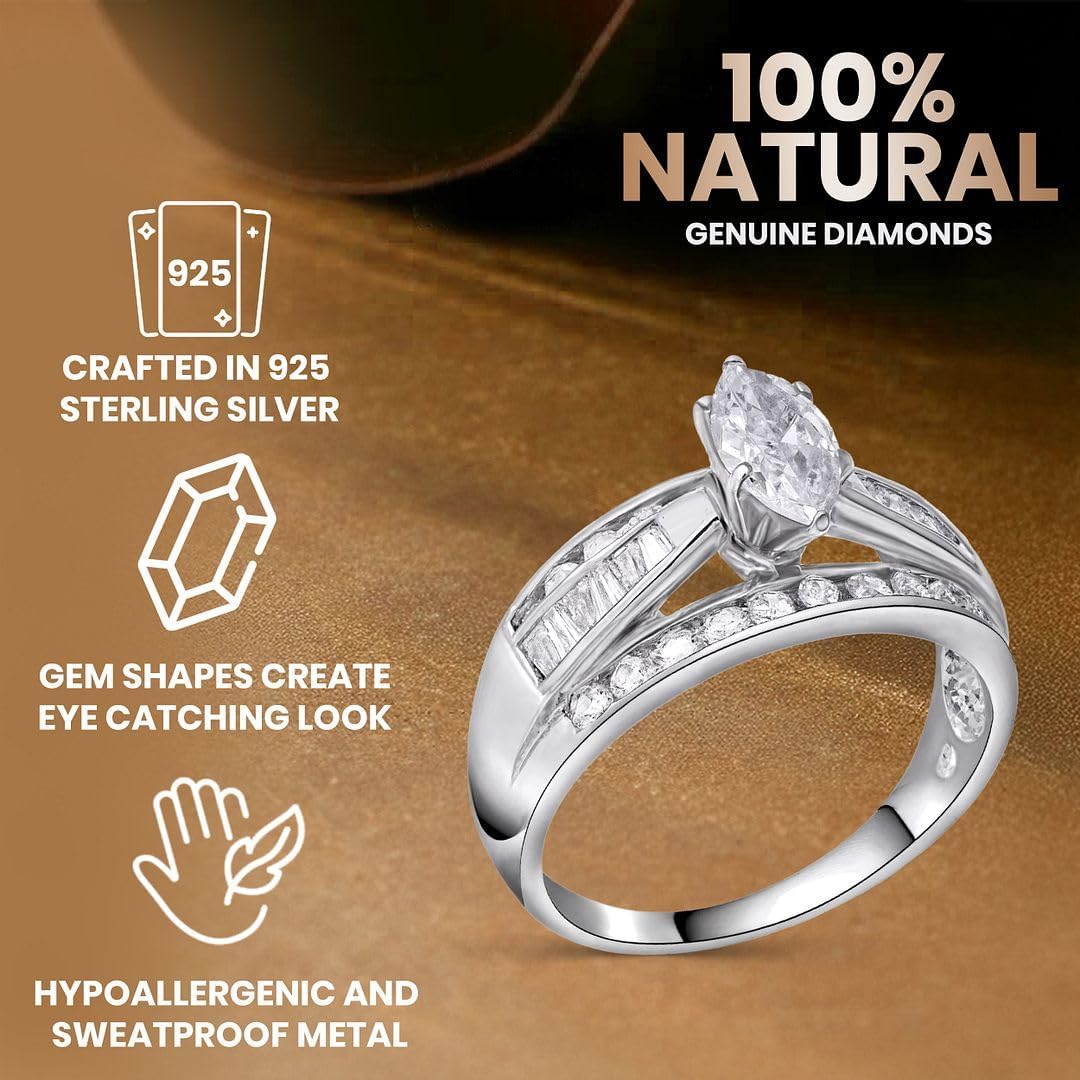Cubic Zirconia Ring CZ in Silver Rings Rings Cubic Zirconia 3-4.5 ctw