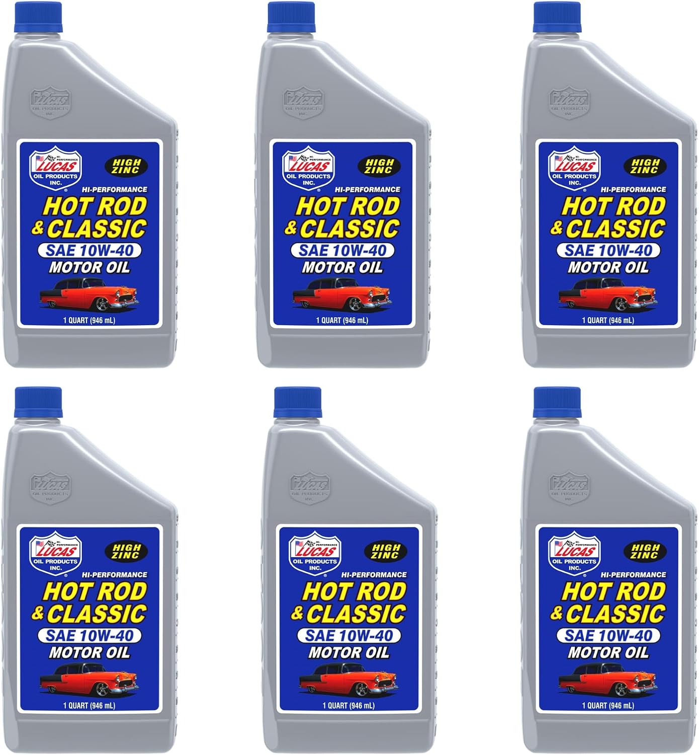 Lucas Oil 10688 Hot Rod and Classic Car SAE 10W-40 Motor Oil - 1 Quart