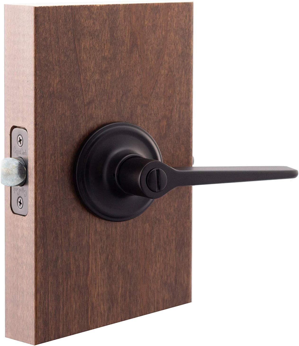 Copper Creek ZL2231BC Zl2231Bc Contemporary Push Button Privacy Zane Non-Handed Lever, Black