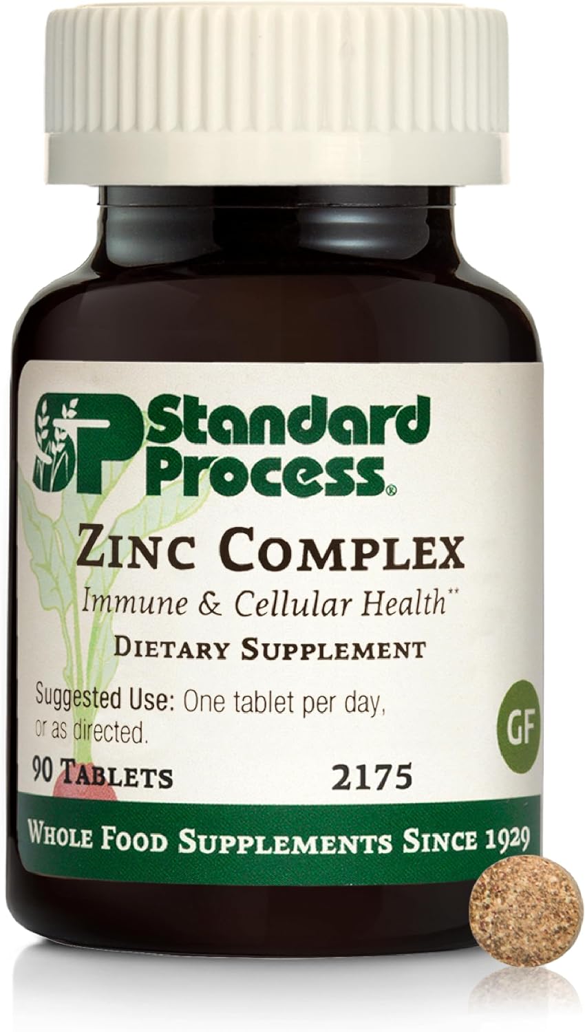 Standard Process Zinc Complex - Enzyme Function Support to Aid Normal Testes Function - Supports Immune Health & Cellular Energy - Gluten-Free