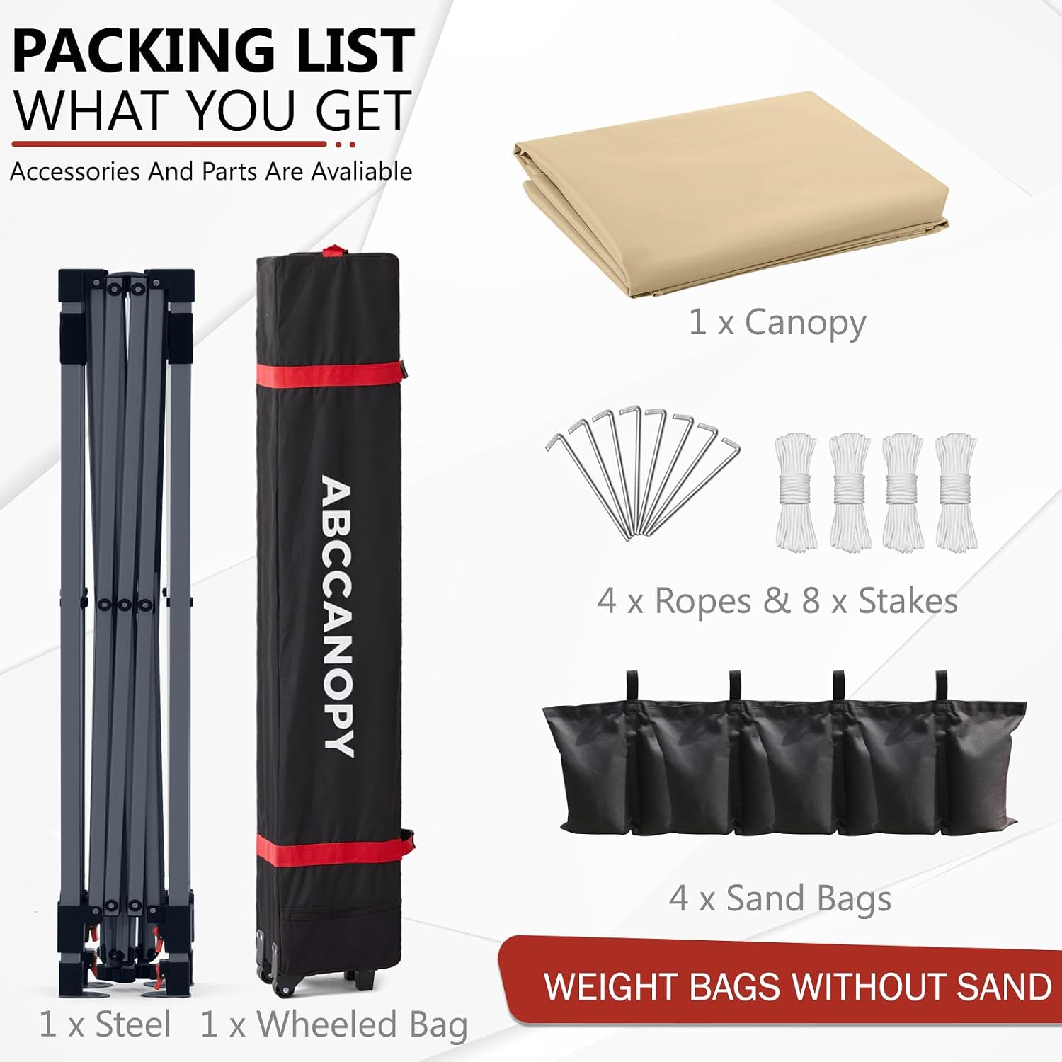 ABCCANOPY Outdoor Pop up Canopy Tent, 10x10 Instant Portable Canopy for Camping, Beach, Backyard,Gray | Water resistant & UV protection canopy, easy setup, with carry bag, ideal for camping, beach, backyard, market events