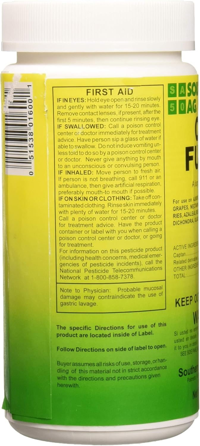 Southern Ag - 01600 - Captan Fungicide - 8oz, White Bottle