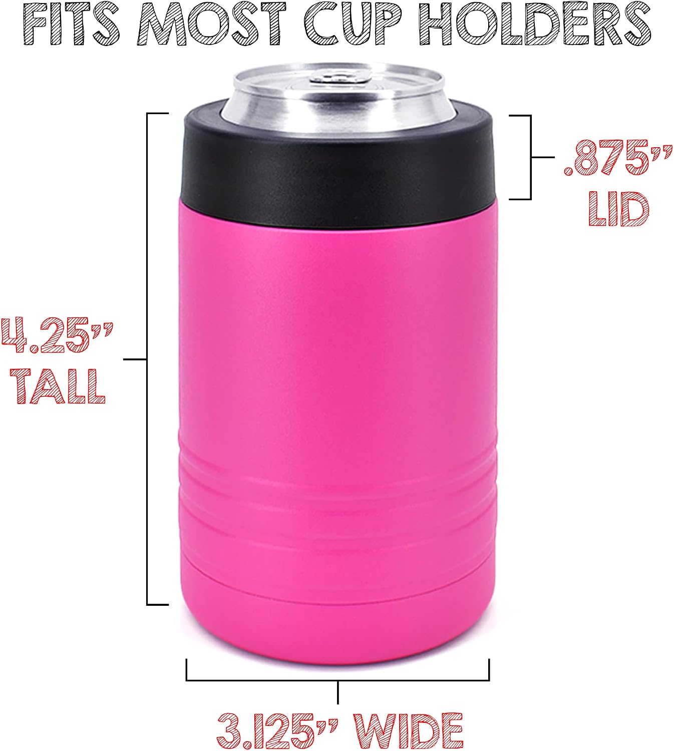 Clear Water Home Goods 12 oz 4-in-1 Stainless Steel Can Cooler (6-Pack)