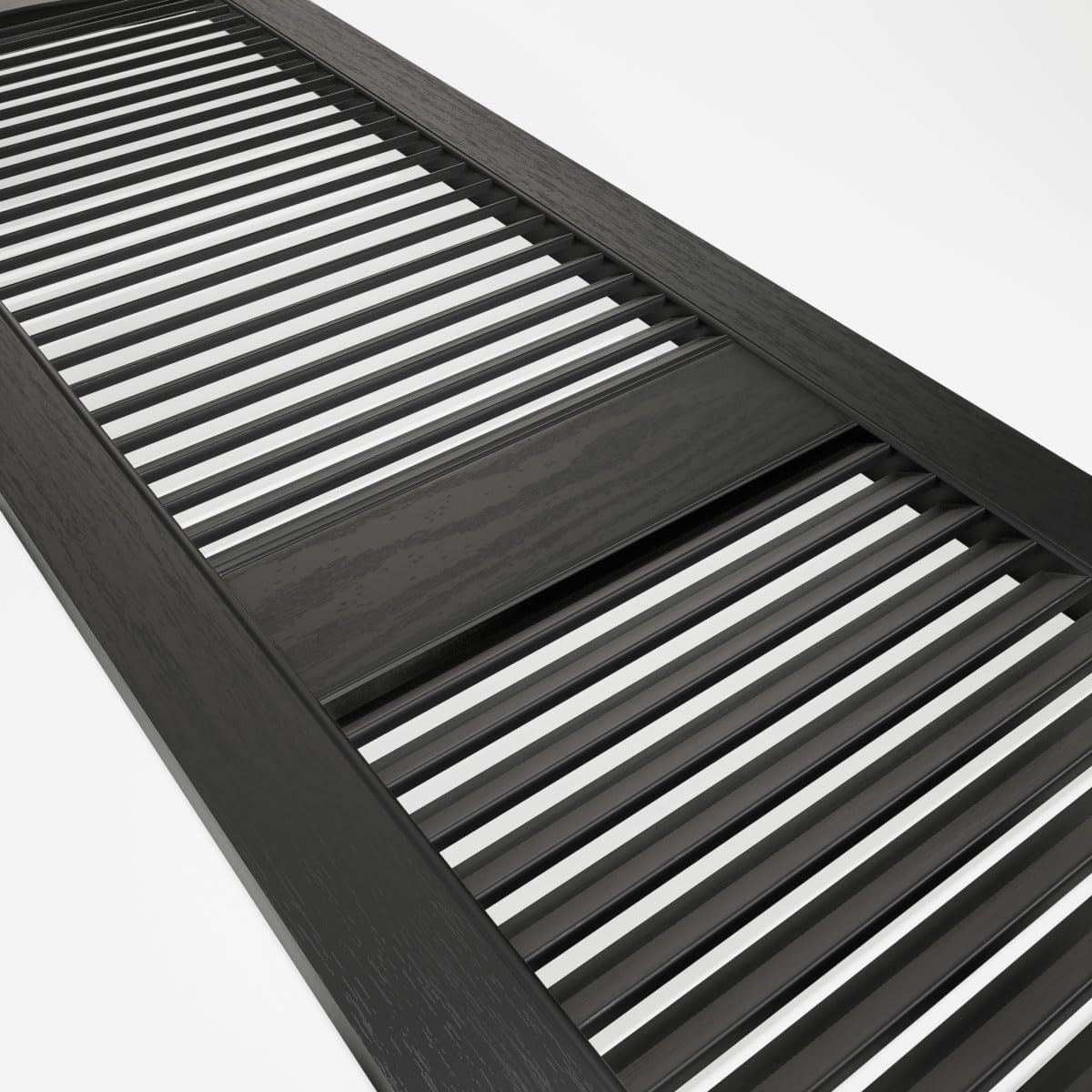 14 1/2"W x 60"H EverColor Open Louver Exterior Vinyl Shutters, w/Installation Shutter-Lok's & Matching Screws (Per Pair), Black