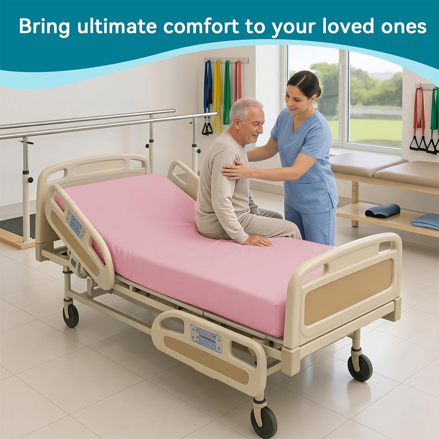 VACVELT 4 Pack Hospital Bed Fitted Sheet, 36x80 12-Inch Pocket, Pink | Premium Microfiber Fabric, 360-Degree Elastic, Skin-Friendly, Wrinkle Resistant, Machine Washable, For Home Hospital Beds