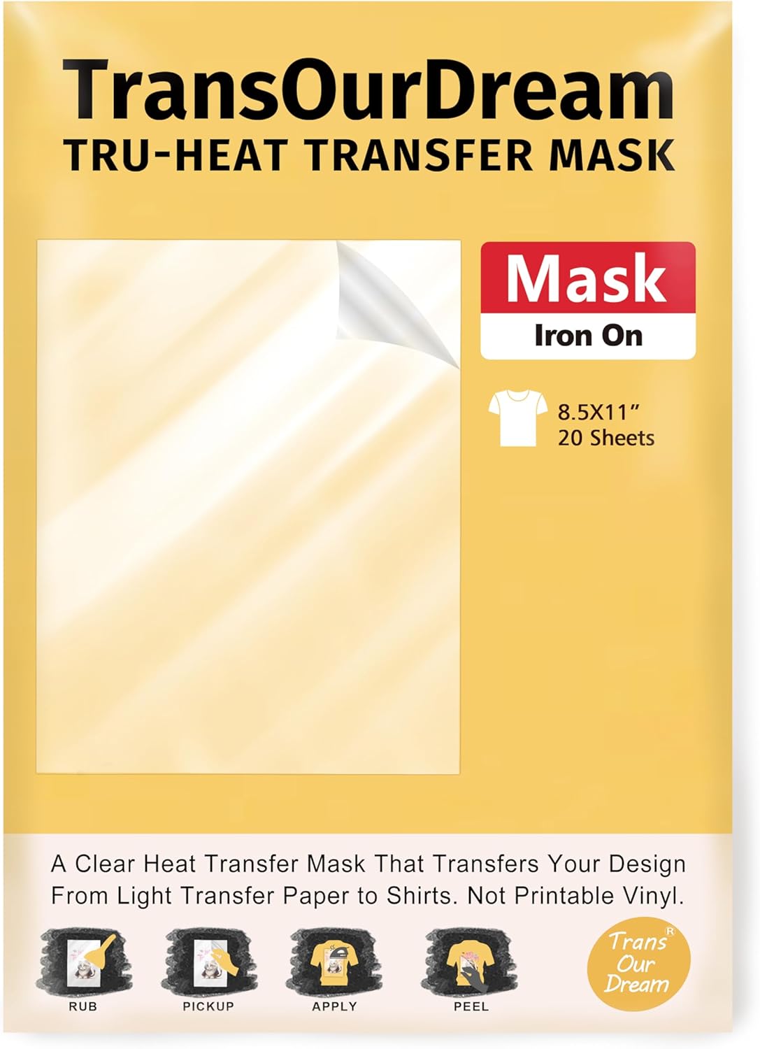 TransOurDream Upgraded Iron on Heat Transfer Paper for T Shirts (8.5x11''