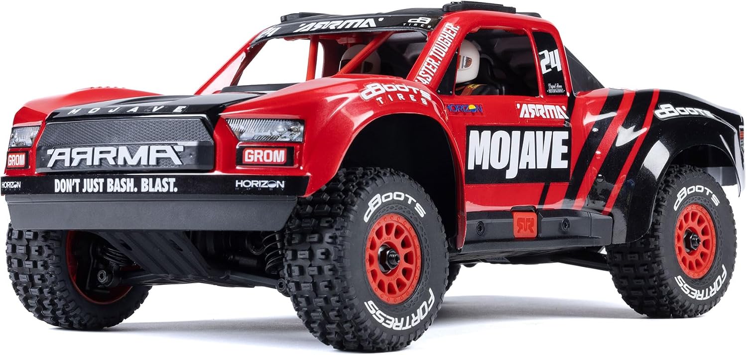 ARRMA Mojave GROM 4x4 SMART RC Desert Truck, RTR, Red/Black | Small Scale, Battery and Charger Included, ARA2104T1
