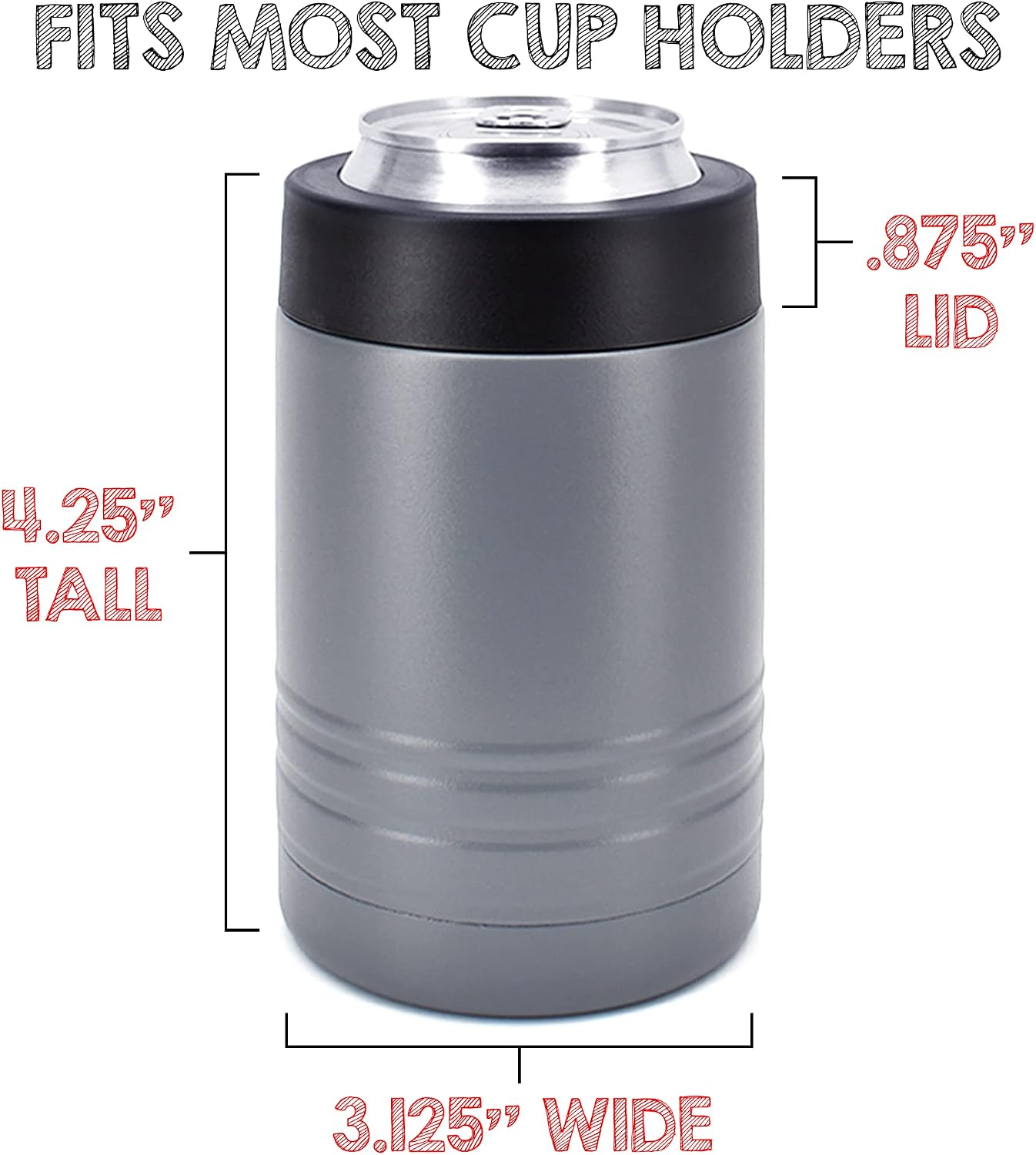 Clear Water Home Goods 12 oz 4-in-1 Stainless Steel Can Cooler (6-Pack)