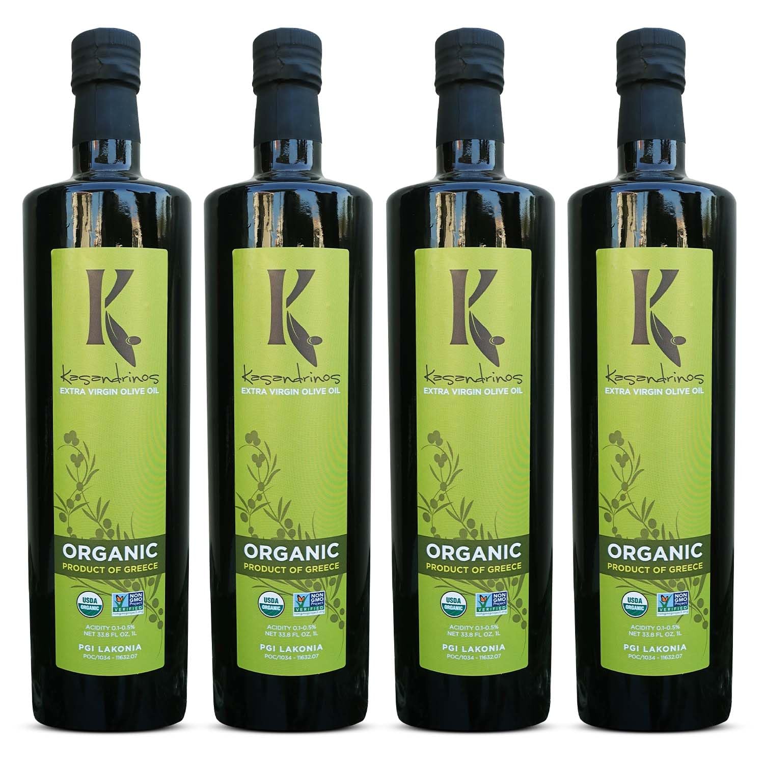 Kasandrinos Organic Olive Oil Extra Virgin, Polyphenol Rich Greek Olive Oil, 100% Organic First Cold Pressed, Mild + Delicate Flavor, Verified by Non GMO, 500 ml / 16.9 oz