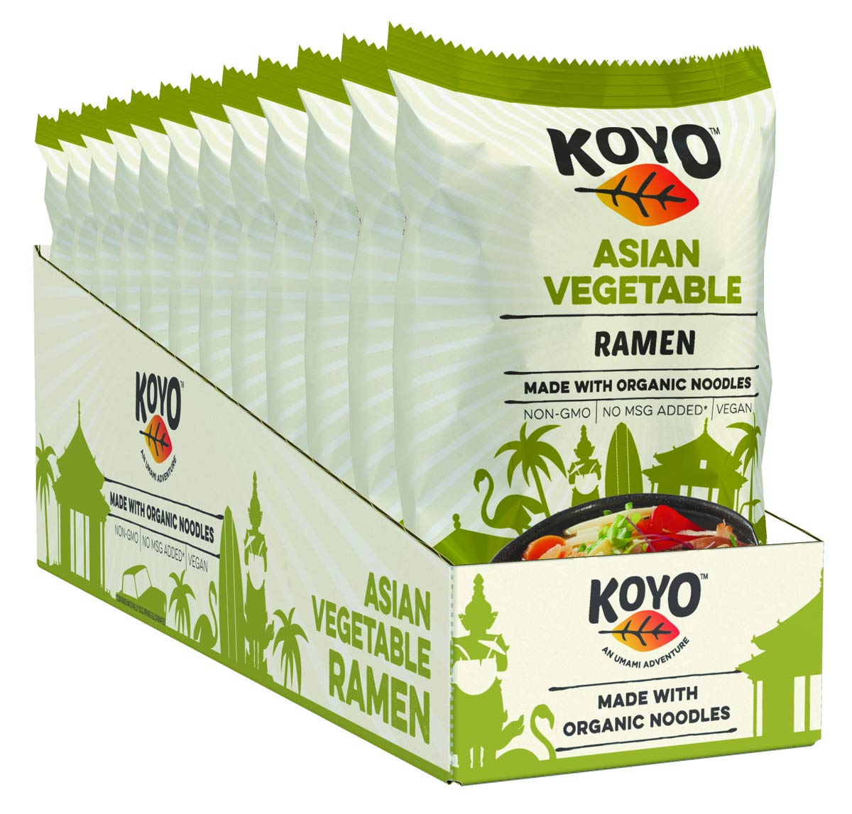 Koyo Ramen Soup, Buckwheat Shoyu, Made With Organic Noodles, No MSG, No Preservatives, Vegan, 2.1 Ounce (Pack of 12)