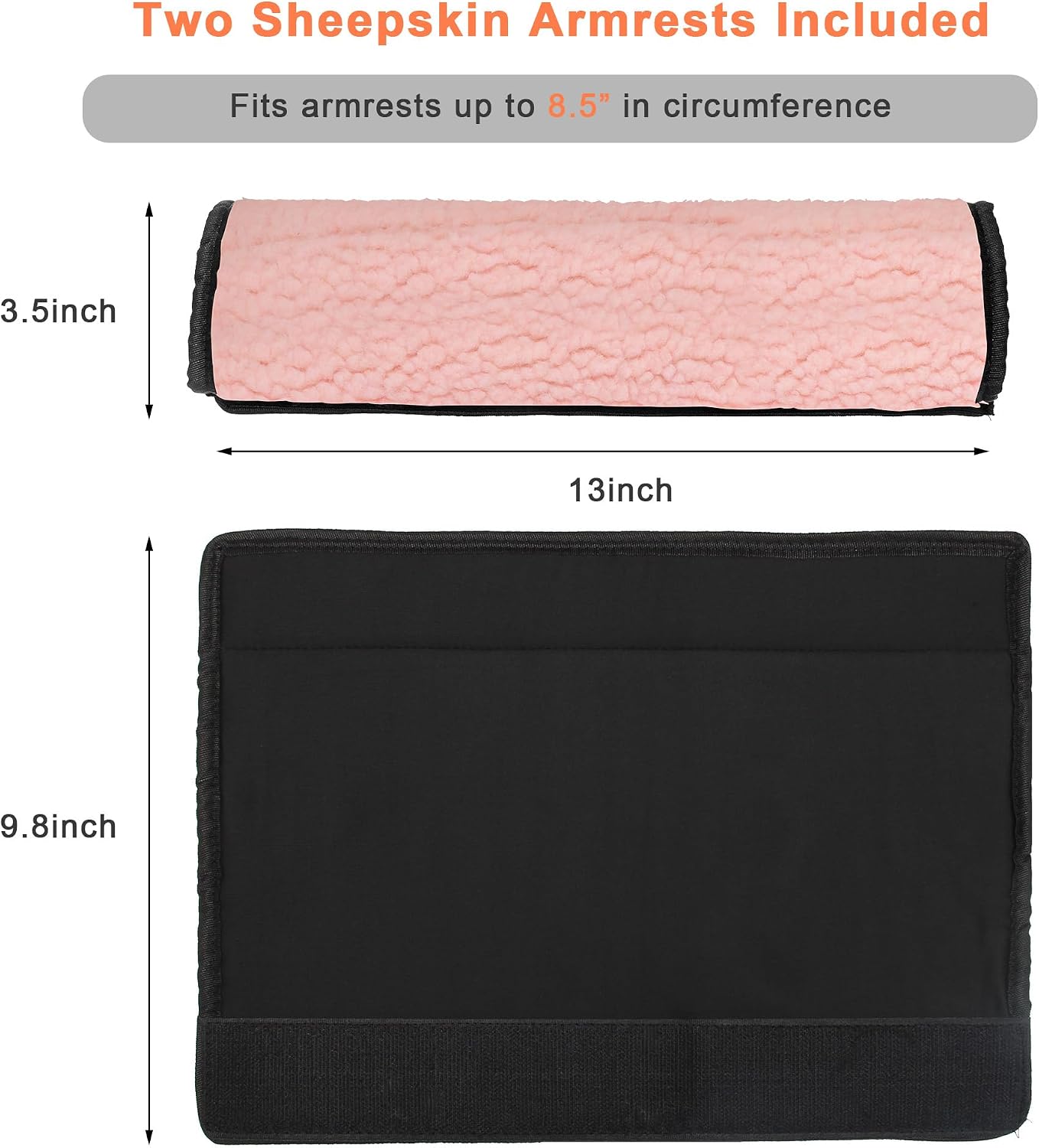 AHIER Wheelchair Armrest Pads, 2PCS Sheepskin Fleece Wheelchair Armrest Covers, Non Slip Arm Rest Cover Cushion pad for Wheelchairs