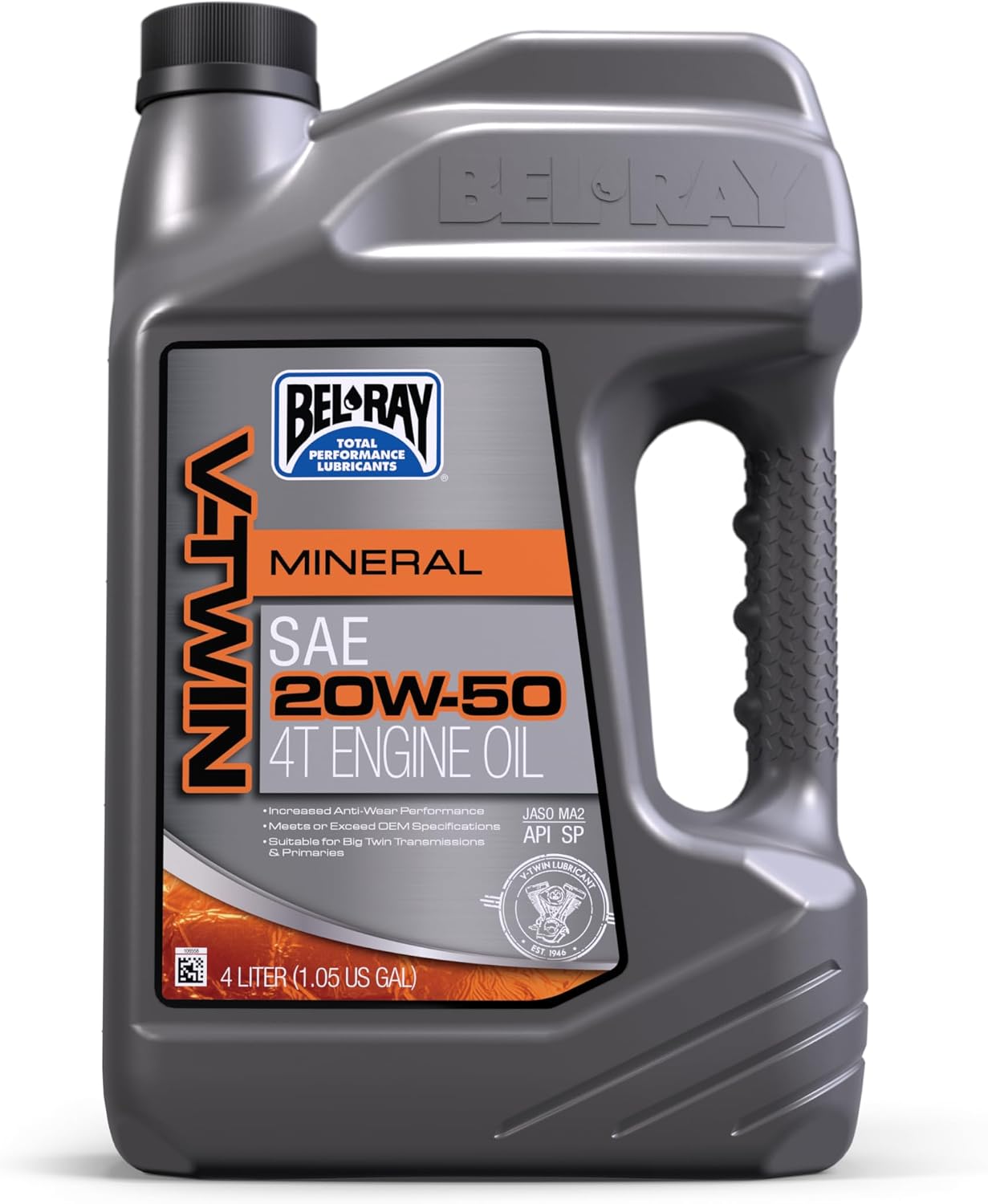 Bel-Ray V-Twin SAE 20W-50 Mineral Engine Oil | 4 Liter | SKU: 96905-BT4