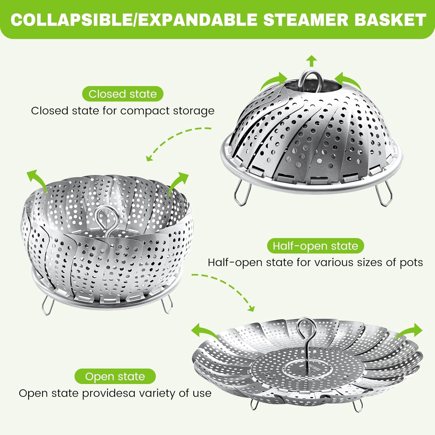 Steamer Basket Stainless Steel Instant Pot Accessories for Food and Vegetable