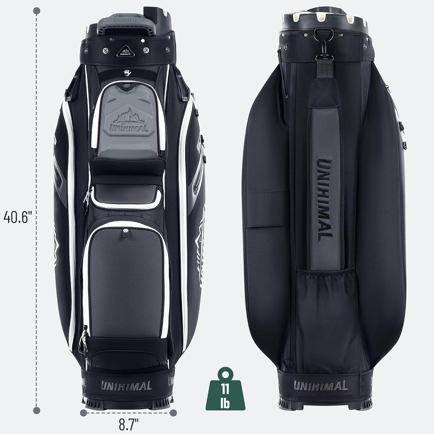 StablePoint Golf Cart Bag with 14-Way Full-Length Divider Top | S&T-Lock Golf Bag for Men with Magnetic Pocket, Cooler Pocket & Rain Cover