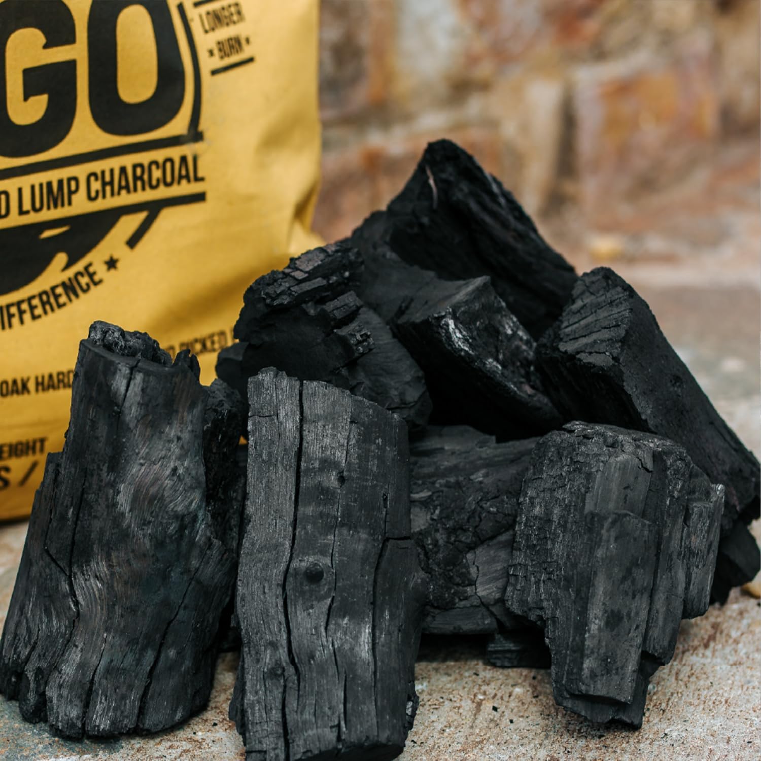 FOGO Super Premium Hardwood Lump Charcoal, Natural, Large Sized Lump Charcoal for Grilling and Smoking, Restaurant Quality, 35 Pound Bag