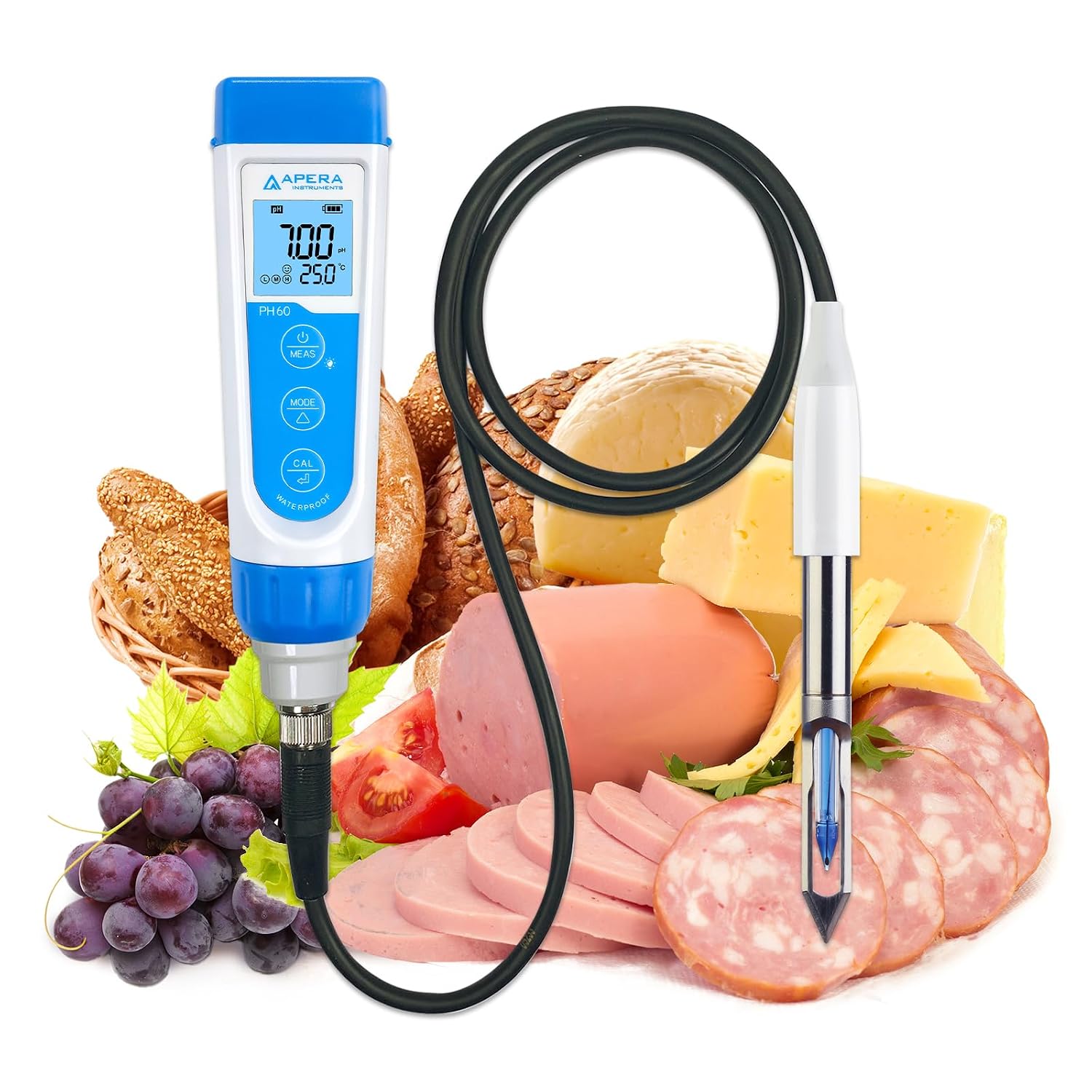 Apera Instruments AI311 Premium Series PH60 Waterproof pH Pocket Tester Kit, Replaceable Probe, ±0.01 pH Accuracy, Lcd display