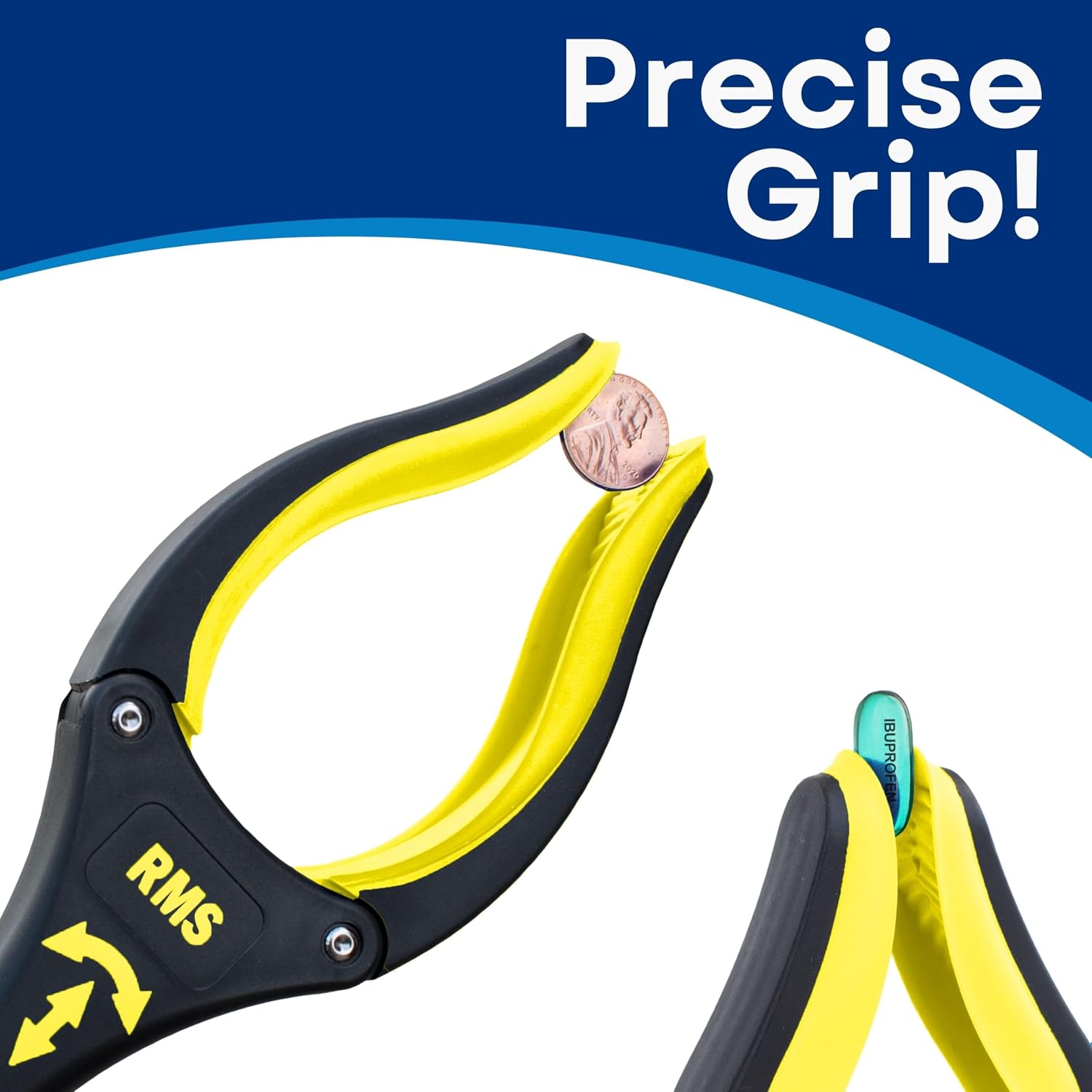 RMS 2-Pack 32 Inch Extra Long Grabbers Reachers with Rotating Jaw (Blue) | Mobility Aid Reaching Tool to retrieve household items from floors, shelves, vehicles and tight spaces
